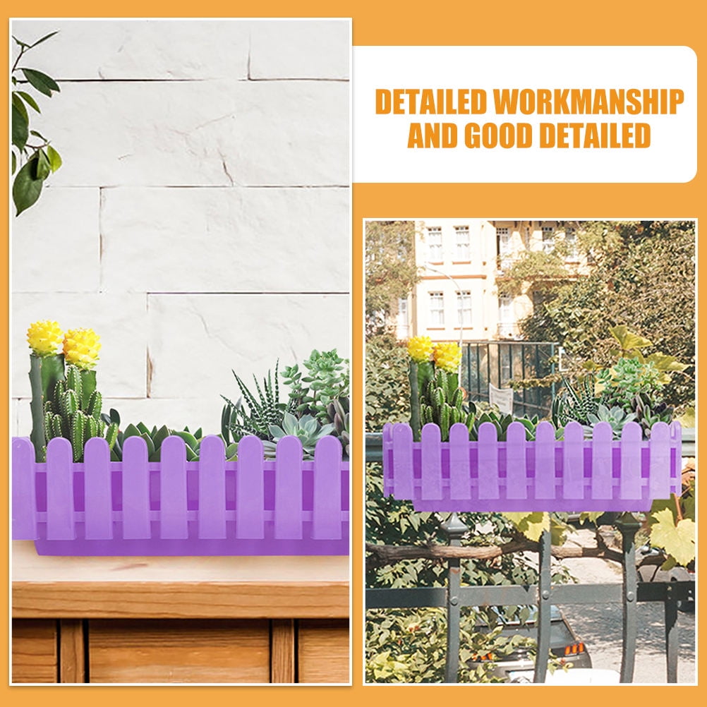 LEORX Indoor Window Planter Window Flower Box Purple Modern Style 1Pcs for Home Growing
