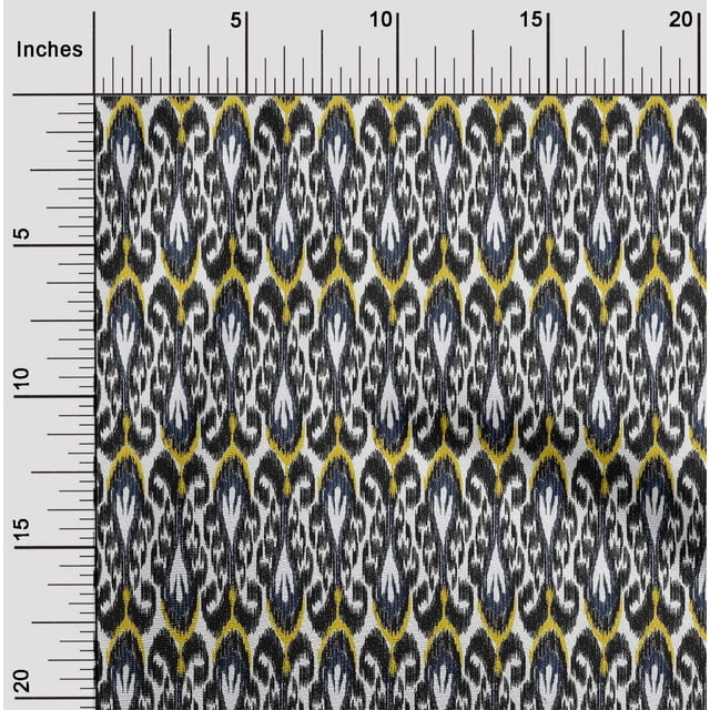 oneOone Georgette Viscose Fabric Ethnic Ikat Printed Craft Fabric BTY 42 Inch Wide