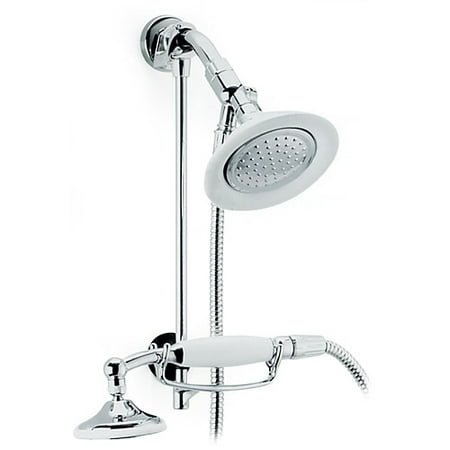 Pollenex Porcelain Handgeld and Wall Mount Shower Head Combo