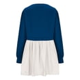 thumbnail image 2 of Aellinatey Women Sweatshirts Dress Oversized Long Sleeve Patchwork Casual Loose Pleated Pullover Dress Outfits, 2 of 10