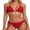 Bright Red, variant on Women's Halter String Grandient Bikini Sets Two Piece Triangle Swimsuits High Cut Bathing Suits