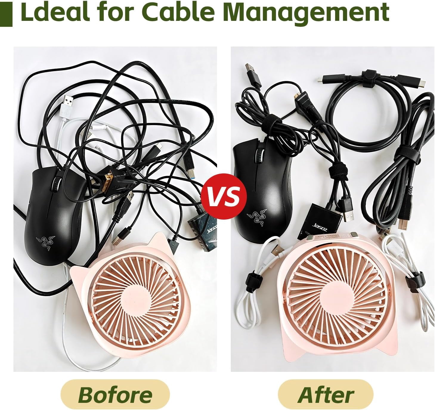 FEFEFW-128Pcs 6in Cable Ties, Adjustable Cable Straps Wire Organizer Cord Wrap, Hook and Loop Cable Management