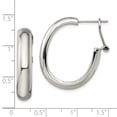 thumbnail image 3 of FB Jewels Stainless Steel Polished Omega Back Hoop Earrings, 3 of 3
