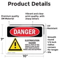 thumbnail image 2 of (2 Pack) Electrocution Hazard Crane OSHA Danger Sign 10 Inch X 7 Inch Vinyl Label Decal Sticker Weather Resistant, UV Protected for Workplace, Business, and Construction Site, Made in, 2 of 7