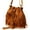 Brown, variant on Eoperou Fashion Solid Color Women Fringe Drawstring Suede Crossbody Shoulder Bucket Bag