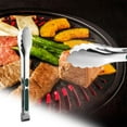 thumbnail image 4 of Stainless Steel Food Tongs | Serrated Grip Lock Mechanism | BBQ Grill Baking Bread Steak Roasting | Heat Resistant Versatile Cooking | 24x4cm Medium or 29x4cm Large | 1-Pack, 4 of 5