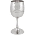 thumbnail image 3 of Zion Judaica Elegant Passover Kiddush Cup Goblet Set Gift Boxed Hammered Metal Silver Wine Cup with Coaster Engraved Laser Cut Wine Blessing Pesach Seder Footed Wine Goblet 5.5 oz Stemmed Shabbat Cup, 3 of 4