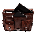 thumbnail image 2 of Vintage Handmade Brown Leather Messenger Bag for Laptop Briefcase Best Computer Satchel School Distressed Bag, 2 of 6