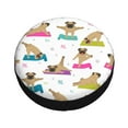 thumbnail image 3 of Bingfone Yoga Dogs Poses Spare Tire Cover Weatherproof Universal Wheel Protectors For Rv Camper Travel Trailer Suv Truck 15 Inch, 3 of 9