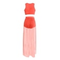 thumbnail image 4 of Posijego Womens Summer Two Piece Outfit Sleeveless Crop Tank Top See Through Skirts Shorts Matching Set, 4 of 7