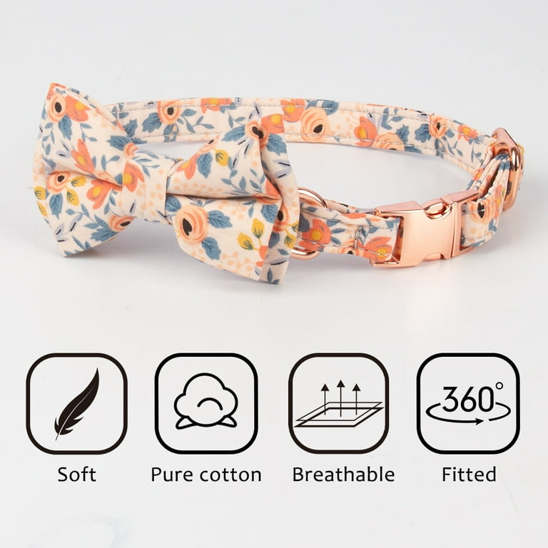 Dog Collar Flower Cute Blue Dog Collars with Flower Adjustable