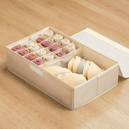 1Pc Storage Box Clearance! 17 Lattice Finishing Box Underwear Underwear Storage Box Bra Socks Foldable Underwear Storage Box Foldable Storage Bag Washable Home Textile Storage