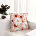 thumbnail image 6 of Yiaed Daisy and Ladybug Print Pillow Covers Super Soft Decorative Square Throw Pillow Covers Case Cushion Covers for Sofa Couch Bedroom Car Decor（No pillow core）-16"x16", 6 of 7