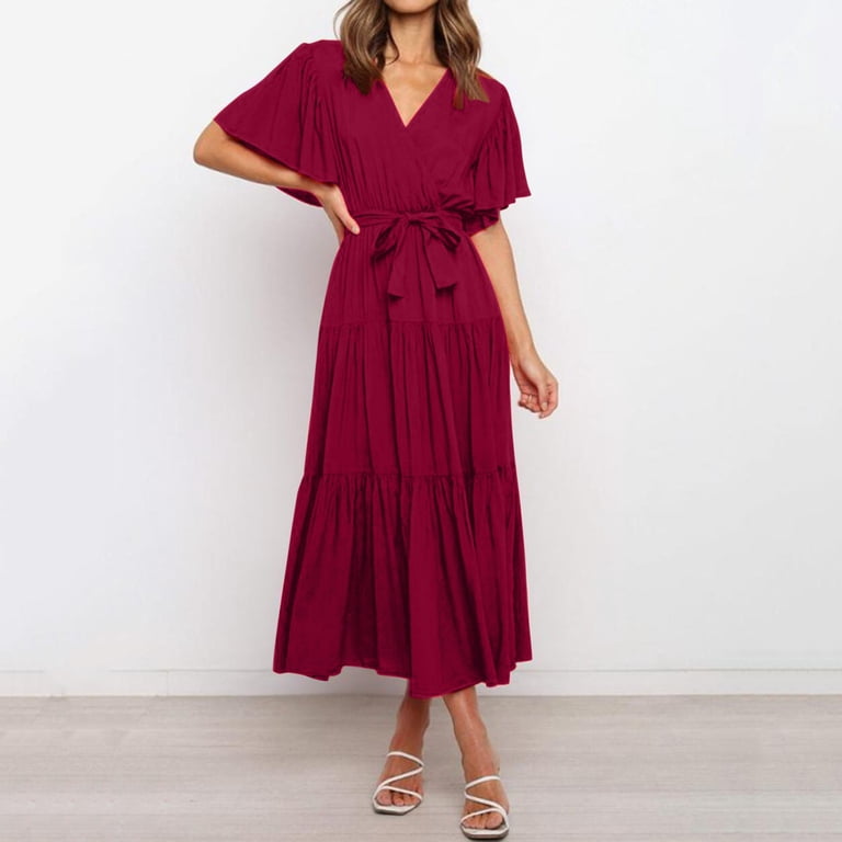 red swing dress plus size Unique Vintage Plus Size Red & White Striped Tiered Swing Dress