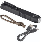 Streamlight 88810 Wedge 300-Lumen Slim Everyday Carry Flashlight, Includes USB-C Cord, Lanyard, Black, Box Packaged