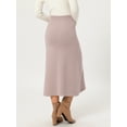 thumbnail image 5 of DARING DIVA Women's Sweater A Line Elastic High Waist Stretchy Midi Skirt Small Khaki, 5 of 7