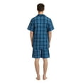 thumbnail image 6 of GLOBAL Men’s Cotton Short Sleeve and Shorts Yarn Pajama Set, Summer Soft Classic Plaid Loungewear with Pockets, Sizes M, 6 of 6