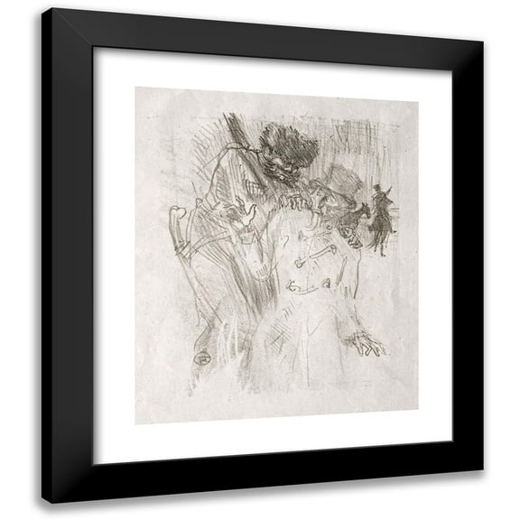 Henri de Toulouse-Lautrec 12x14 Black Modern Framed Museum Art Print Titled - At the Foot of Sinai: Arrest of Schlome Fuss (1898)