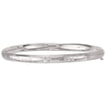 thumbnail image 2 of JewelStop 14K White Gold 5mm Diamond Cut/ Textured Finish Filagree Bangle with Box Clasp - 5.5", 2 of 3