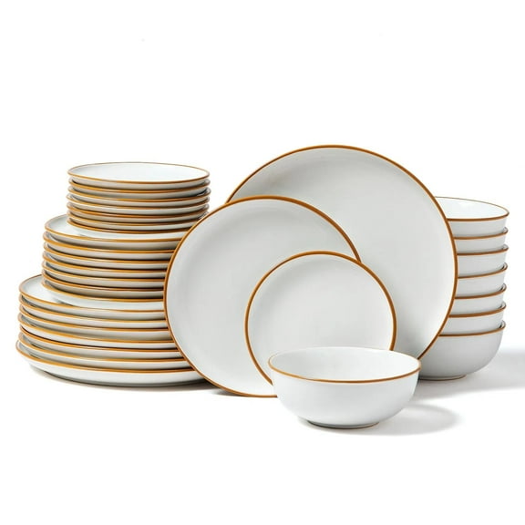 32 Pcs Dinnerware Set Ceramic Plates and Bowls Sets