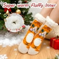 thumbnail image 5 of Womens Fuzzy Socks Cozy Fluffy Winter Slipper Socks with Grippers ,UNEEI Warm Thick Cat Pattern Non-Slip Winter House Socks, Size 9-12, 5 of 7