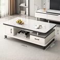 thumbnail image 2 of EDB010 Artisan Table Basse Texture Marbre Exquise-Blanc (140 cm), 2 of 3