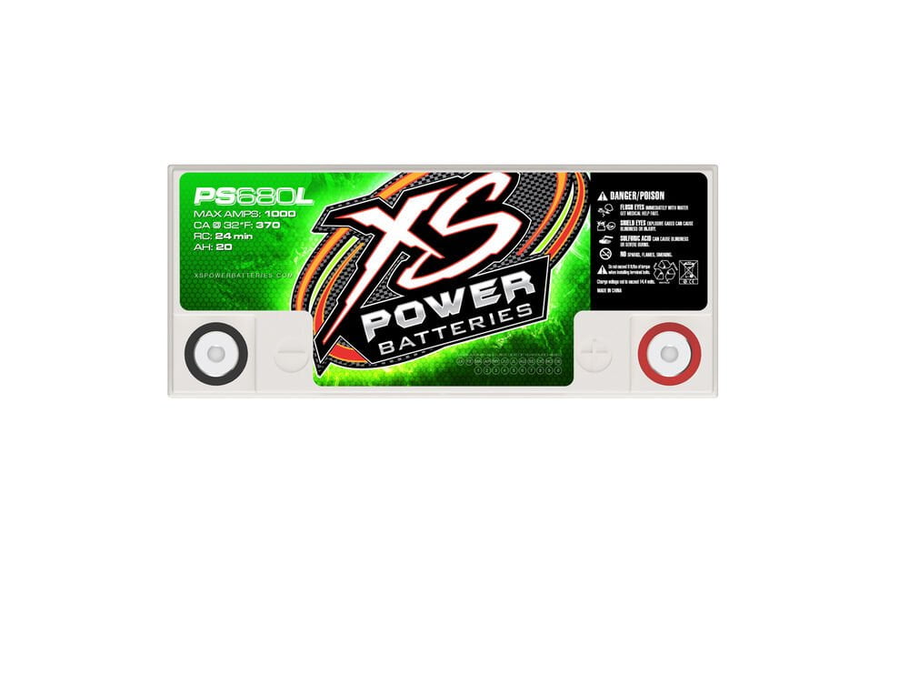 XS Power PS680L 1000 Amp 12V Power Cell 1000W AGM Car Battery CA: 370/Ah: 20