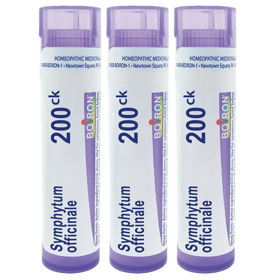 Boiron Symphytum Officinale 200CK, Homeopathic Medicine for Symptoms Of Bone Trauma, 3 Count (3 x 80 Pellets)