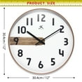 thumbnail image 7 of Infinity Instruments Stripe Plastic 12" Indoor Wall Clock with Woodgrain Stripe on Clock Face, Silent Movement, Woodgrain, 7 of 7