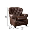 thumbnail image 5 of Chair with Button Tufted Backrest and Rolled Design Arms, Brown, 5 of 5