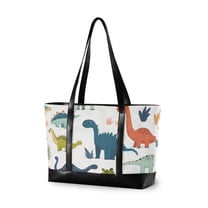 FORMRS Laptop Tote Bag for Women with 15.6" Computer Compartments Handbag, Dinosaur Pattern