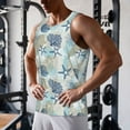 thumbnail image 5 of Lsque Algae Corals and Seashells Pattern Mens Tank Tops Muscle Athletic Quick Dry Sleeveless Workout Fitness T Shirts Beach Tank Top, Loose-fit Sleeveless Shirt for Men-XX-Large, 5 of 7