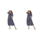 thumbnail image 2 of Minnieouse Vestido de noche de mujer, cuello redondo, manga larga, transpirable, Otoño Invierno, hogar, oficina, bata, ropa de dormir, azul Azul oscuro L 2piezas, 2 of 6