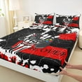 thumbnail image 3 of Homewish Cartoon Gamepad Print Full Size Sheets, Spider Web Bed Sheets, Gothic Skull Skeleton Sheet Sets, Lightweight Room Decor, 4-Piece, 3 of 7