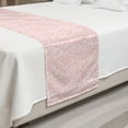 thumbnail image 2 of Oriental Bed Runner, Monochrome Design Repeating Pattern with Floral Hexagonal Lace Grids Motif, Decorative Accent Bedding Scarf for Hotels Homes and Guestrooms, Queen, Blush White, by Ambesonne, 2 of 2