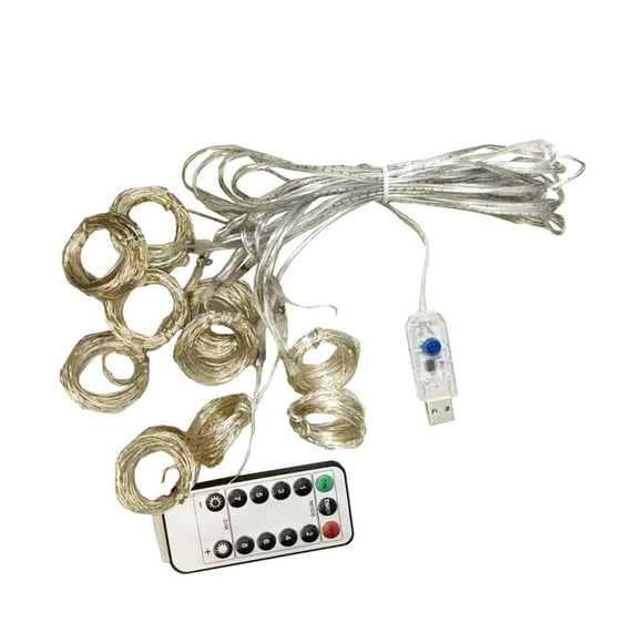 Nad 3x3m 300 LED Cortina de Ventana USB Luces de Cadena de Hadas Seguridad Y Flexibilidad para Bricolaje Blanco Sunnimix Cortina de luces de hadas