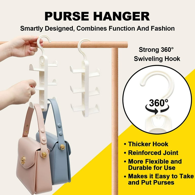  ZEDODIER Purse Hanger Organizer for Closet, 2 Pack Hanging Bag  Holder, Keeping Purses Visible and in Good Condition, Metal Handbag Storage  Hook Backpack Rack Space Saving Hanger, Silver : Home 