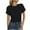 Black, variant on Besolor Women's Knit Tops Crewneck Lace Hollow out Short Sleeve Summer T-Shirts Casual Going out Dressy Blouse