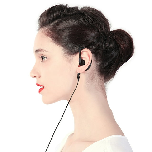 G Shape Headset, 45.67 Inches Durable Ear Hook Earpiece Headset Earpiece For Entertainment For Community Public Security For Hotels For Restaurants