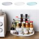 thumbnail image 1 of Organizador de estanterías giratorias de cocina | Bandeja de almacenamiento para platos giratorios de 360°, estantería multifuncional para encimeras, plástico, blanco/azul/gris, 12,8 in | Diseño, 1 of 6