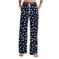 thumbnail image 2 of YHAJDS Womens Pajamas Pants Heart Print Elastic Waist Long Loungewear Trousers Indoor Daily Relaxation Sleepwear, 2 of 5