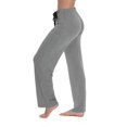thumbnail image 2 of #followme Ultra Soft Solid Stretch Jersey Pajama Pants for Women (Grey with Black, Small), 2 of 3