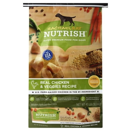 Rachael Ray Nutrish Natural Dry Dog Food, Real Chicken & Veggies Recipe, 40