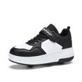 thumbnail image 5 of Patines mágicos de doble rueda, zapatos de patinaje sobre ruedas sin cordones, novedad de primavera y otoño, zapatos deportivos de superficie de cuero para mujeres y niños 2024, 5 of 5