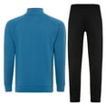 thumbnail image 3 of X-2 Men Tracksuits 2 Pieces Set Jogging Athletic Sports Set Stripe Turquoise Size M, 3 of 6