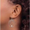thumbnail image 3 of Stainless Steel Polished With Simulated Pearl Dangle Earrings (33.5 X 30.5) Made In China sre1566, 3 of 5