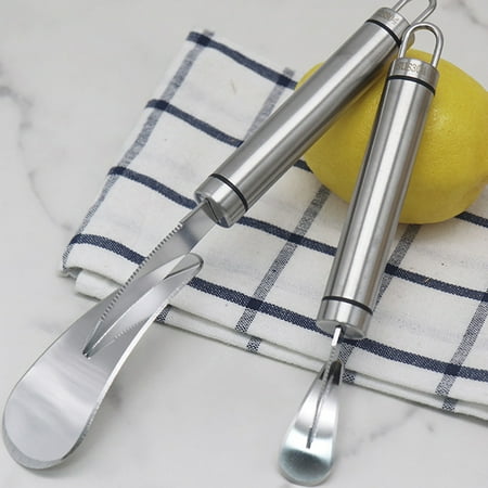 

Raindrops Multifunctional Kitchen Accessory Stainless Steel Orange Peeler for Kitchen Use Silver 2pcs