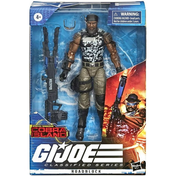 G.I. Joe Cobra Island Roadblock Collectible Action Figure with Weapons, 6" for Ages 8