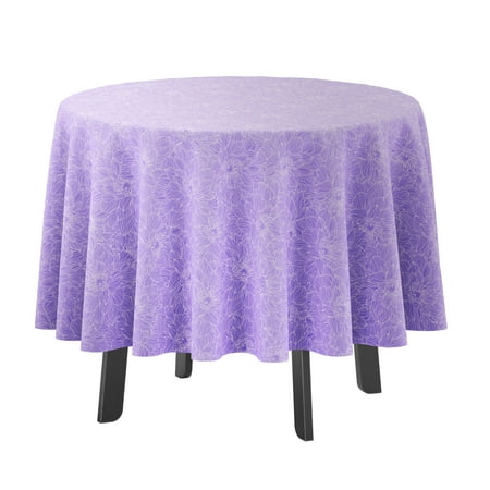 

Vargottam Indoor/OutdoorRoundTablecloth 58 InchRoundTablecloth Waterproof PatioTableCloths- Spring/SummerTableCovers for Backyard CircularTable/BBQs/Picnic -Lavender