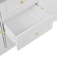 thumbnail image 4 of Noble House 47" Extendable Kitchen Island Cart, Thick Top with Outlet and Wheels, Mobile Storage Cabinet, White, 4 of 15